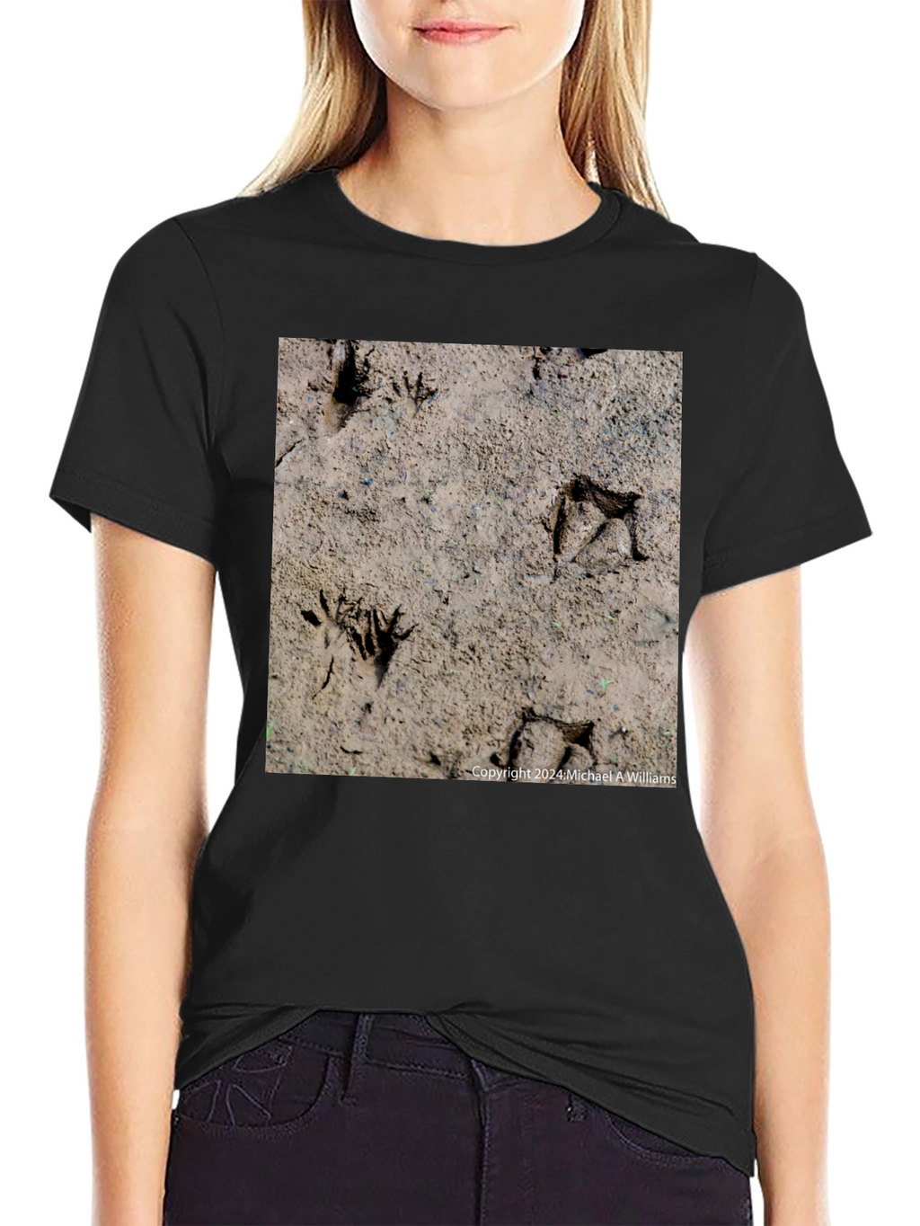 Animal Track Graphic Tee - Nature Lovers Black T-Shirt