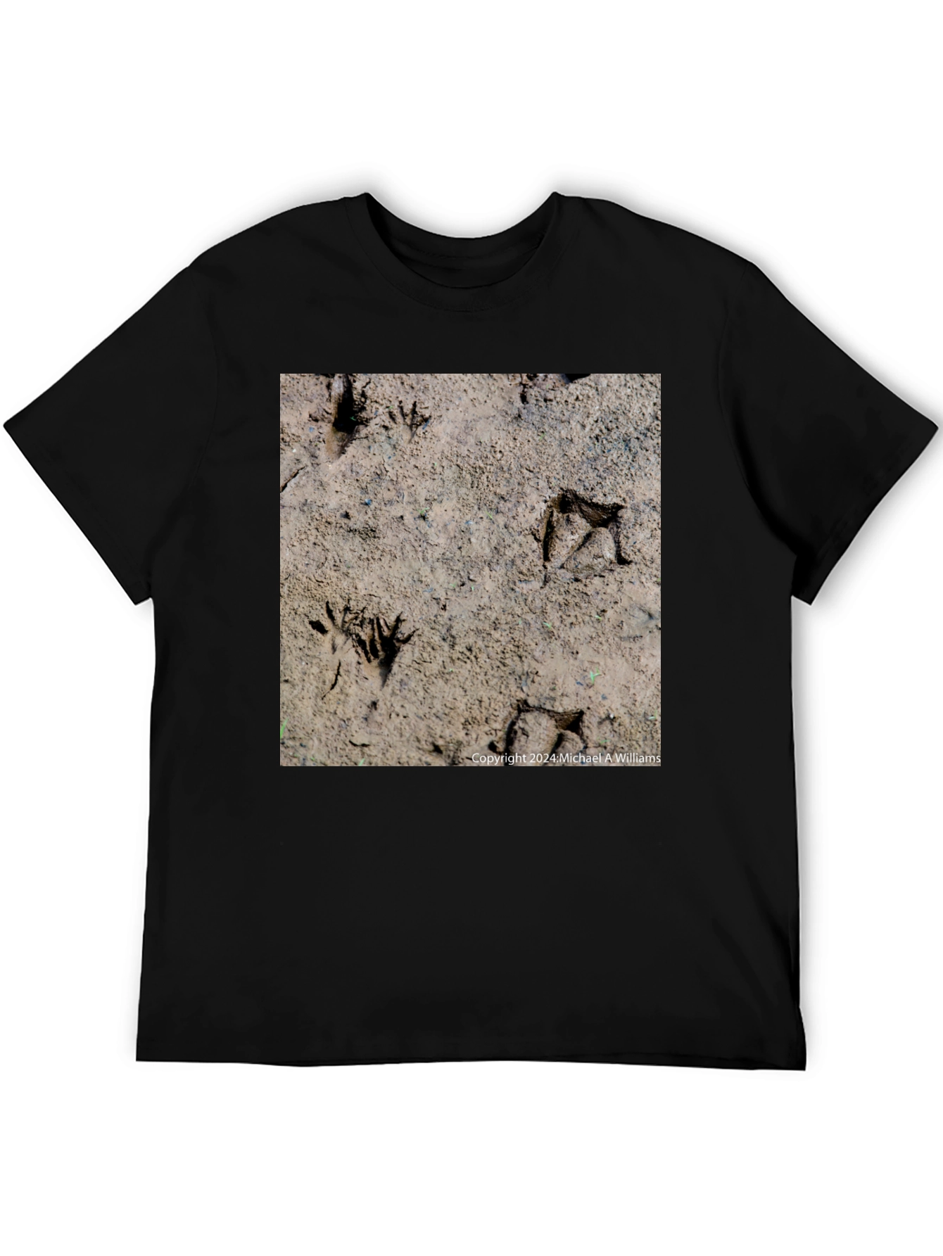 Animal Track Graphic Tee - Nature Lovers Black T-Shirt