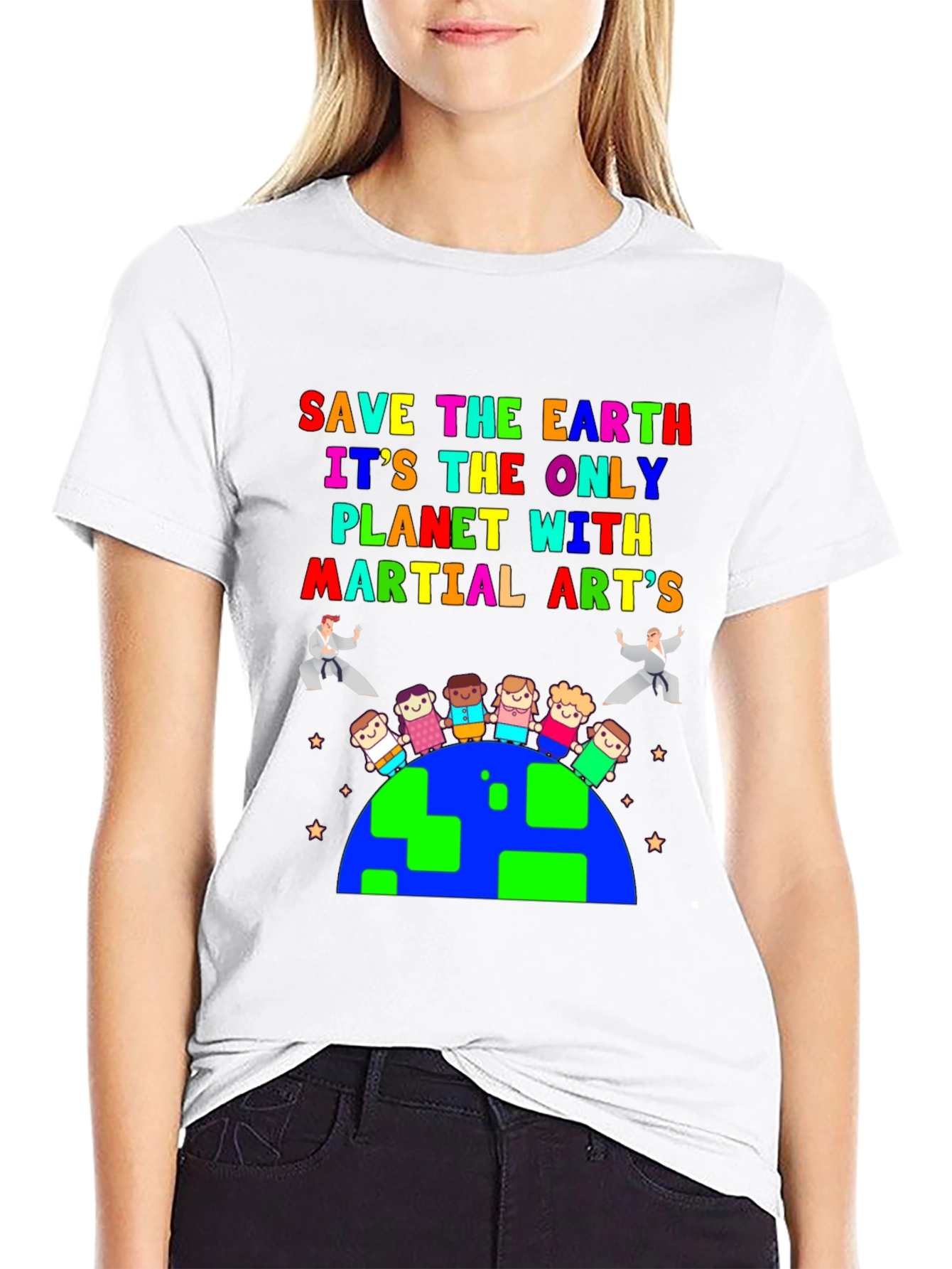 Save The Earth Martial Arts Graphic T-Shirt