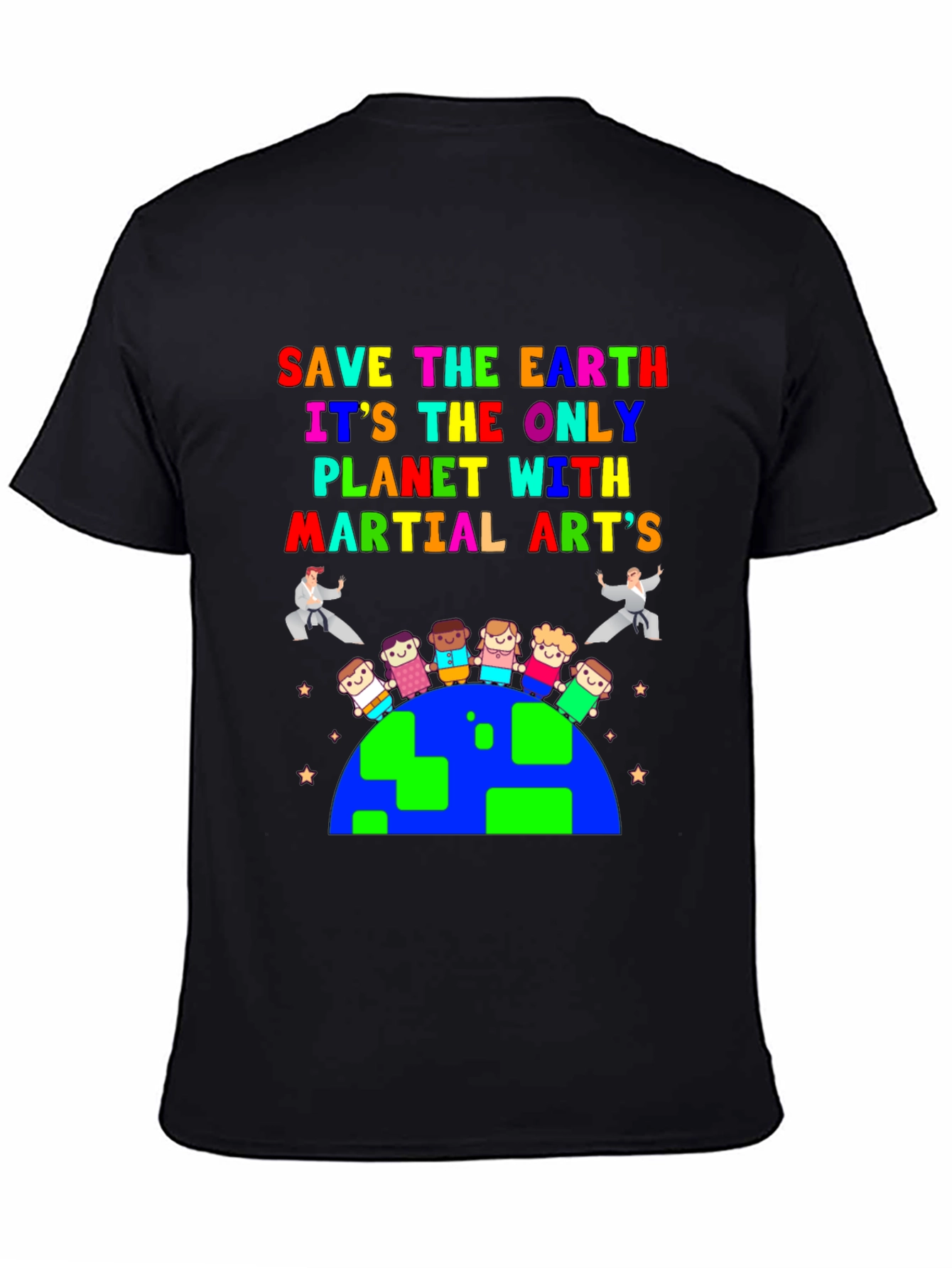 Save The Earth Martial Arts Graphic T-Shirt