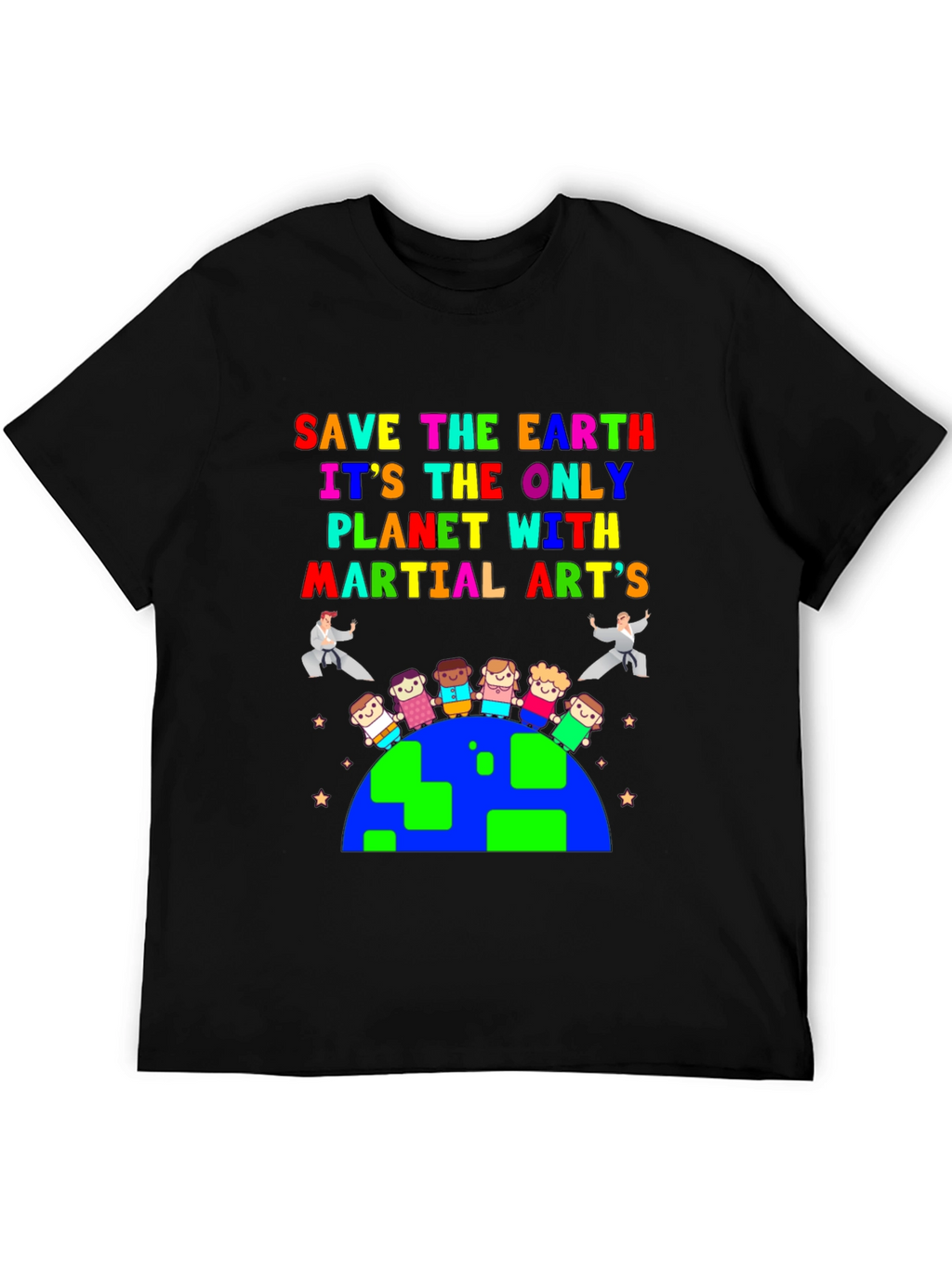 Save The Earth Martial Arts Graphic T-Shirt