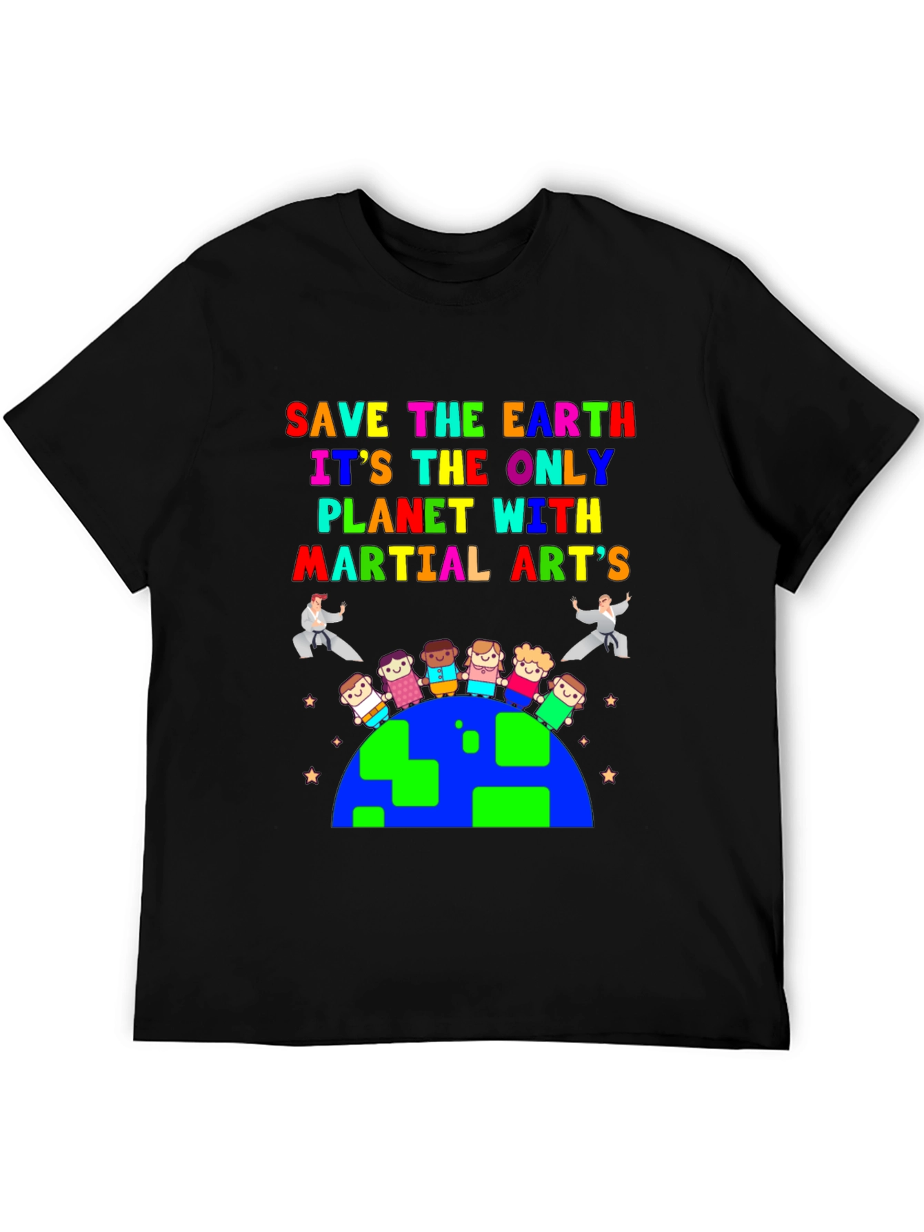 Save The Earth Martial Arts Graphic T-Shirt