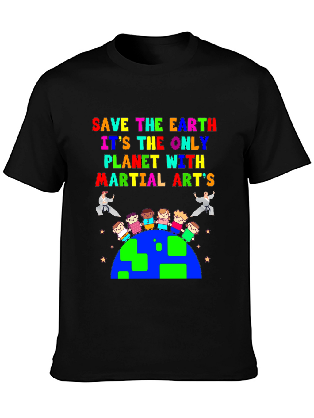 Save The Earth Martial Arts Graphic T-Shirt
