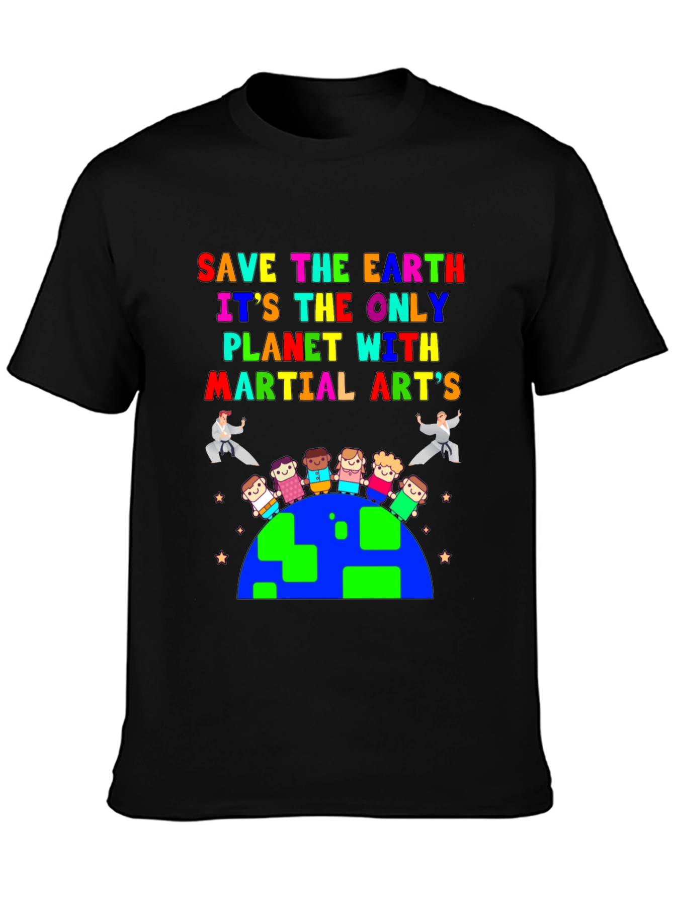 Save The Earth Martial Arts Graphic T-Shirt