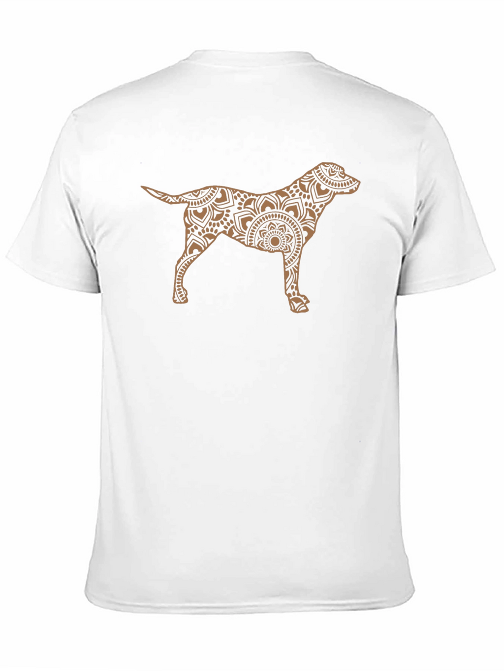 Dog Mandala Graphic Tee - Black Cotton Casual Shirt