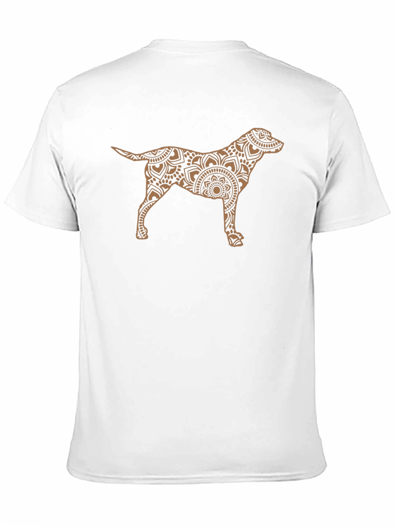 Dog Mandala Graphic Tee - Black Cotton Casual Shirt