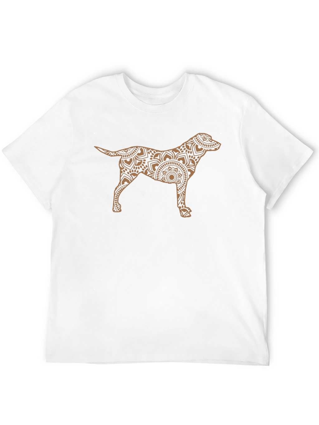 Dog Mandala Graphic Tee - Black Cotton Casual Shirt