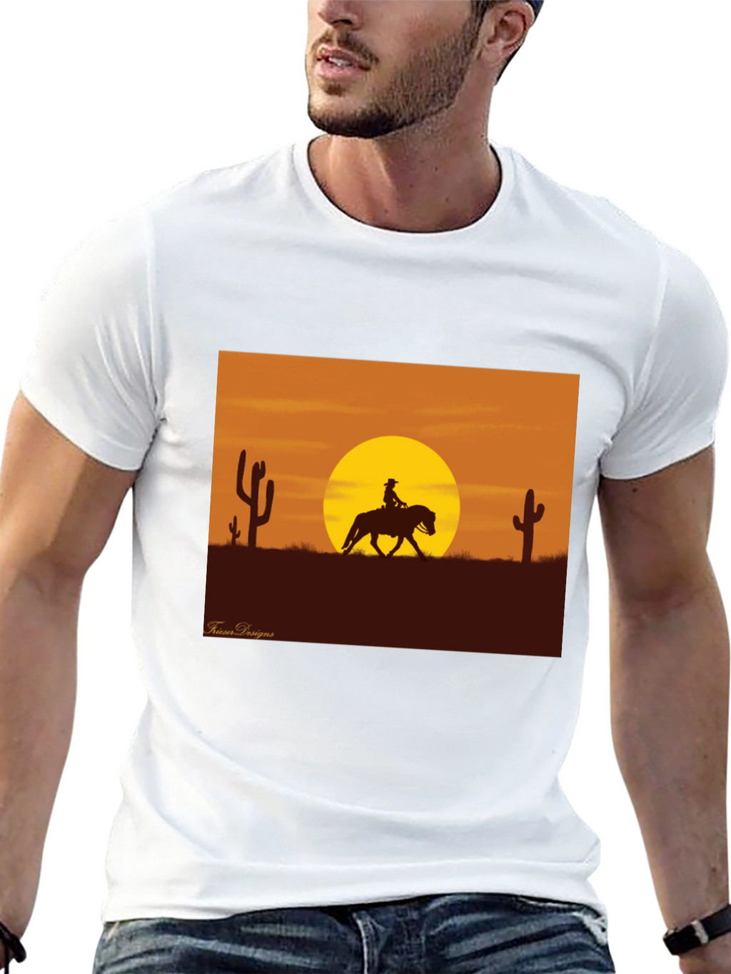 Western Sunset Rider Graphic Tee