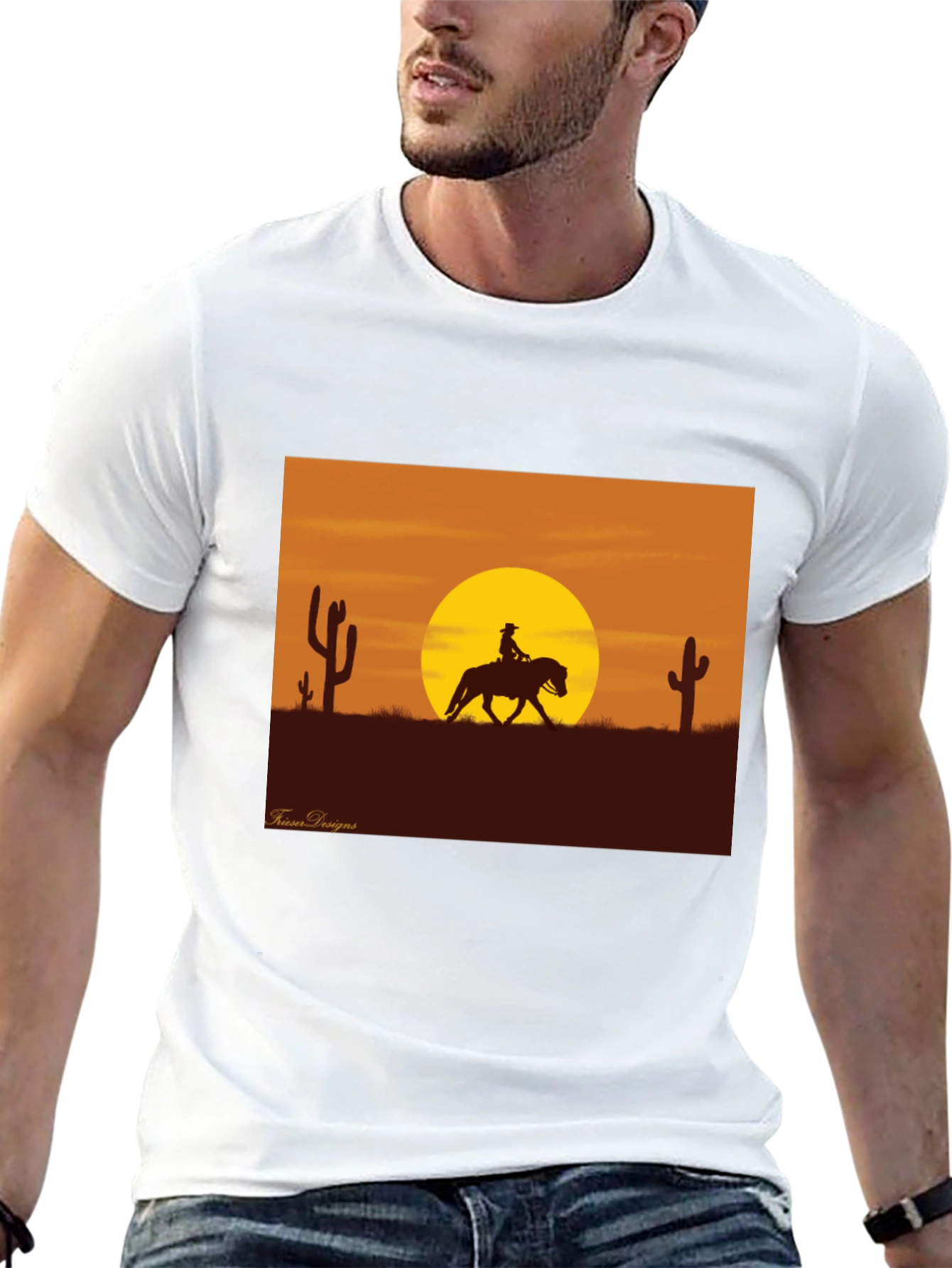Western Sunset Rider Graphic Tee