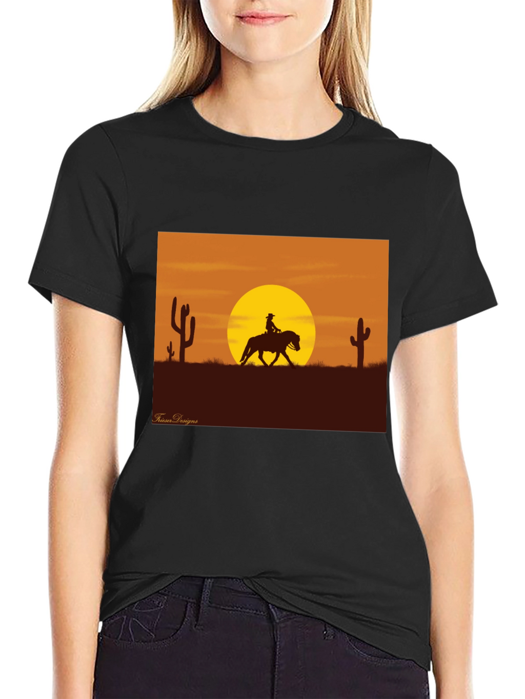 Western Sunset Rider Graphic Tee