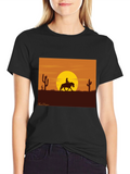 Western Sunset Rider Graphic Tee