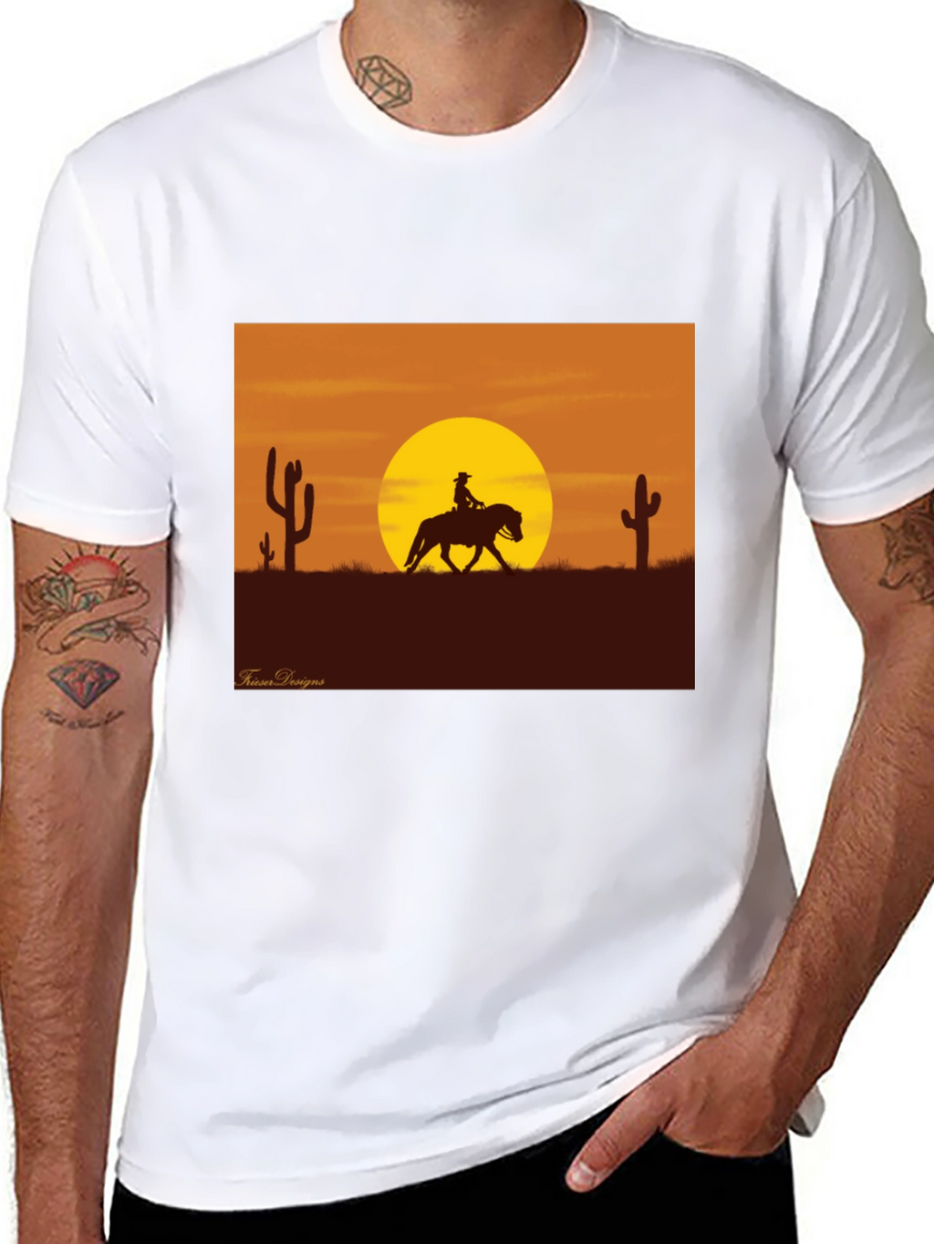 Western Sunset Rider Graphic Tee