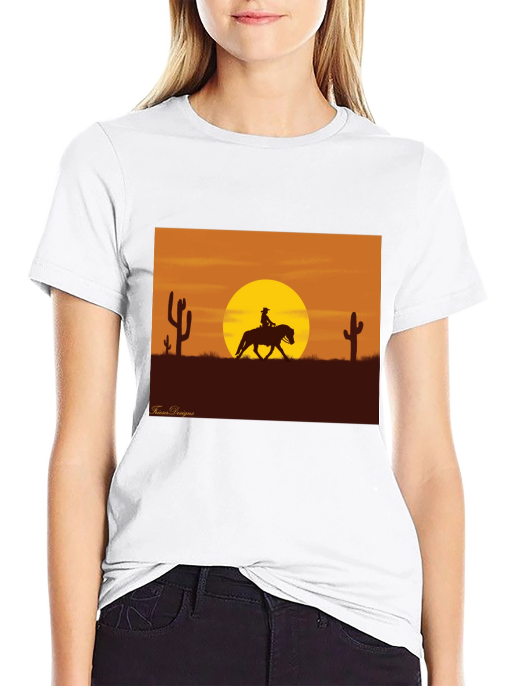 Western Sunset Rider Graphic Tee