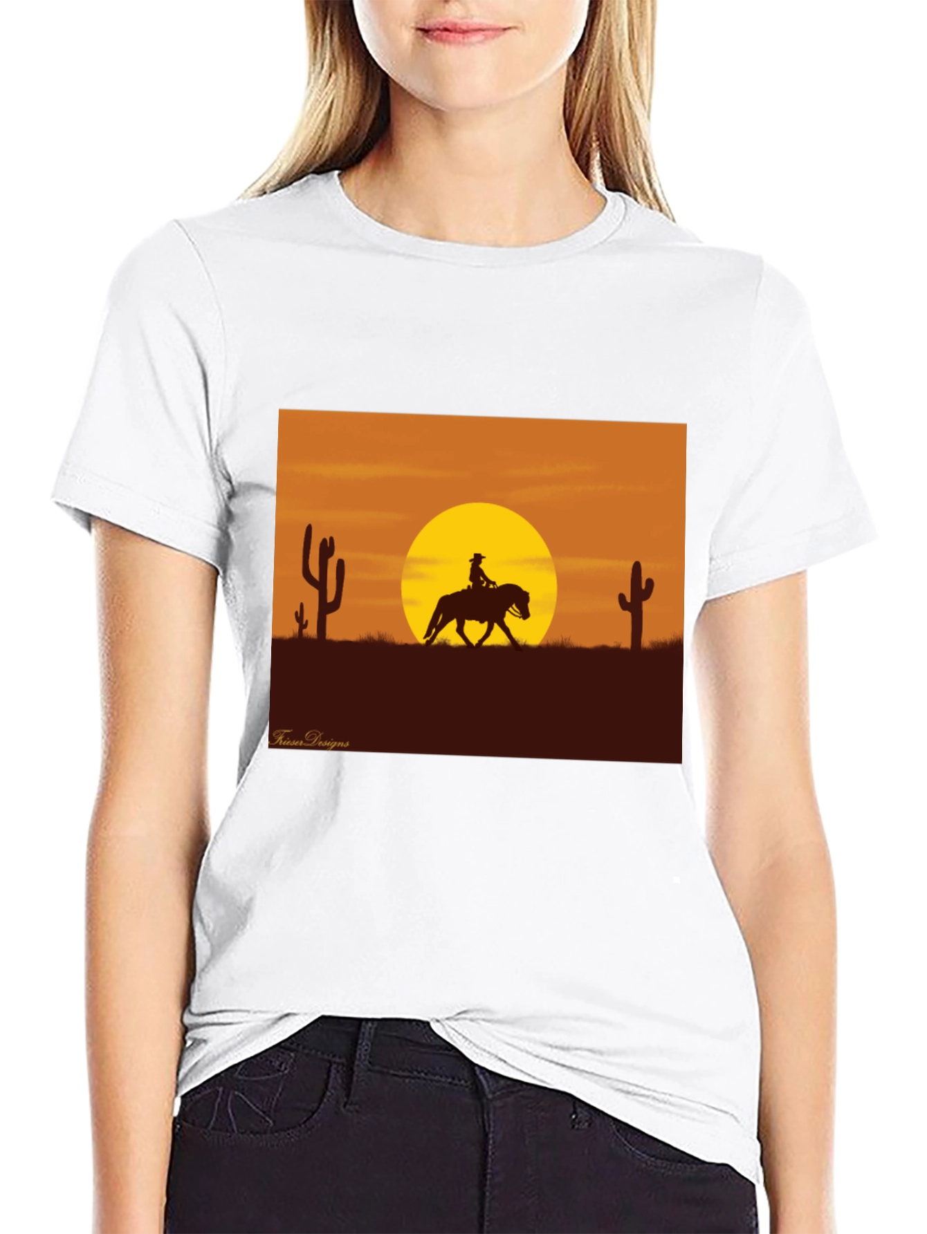Western Sunset Rider Graphic Tee