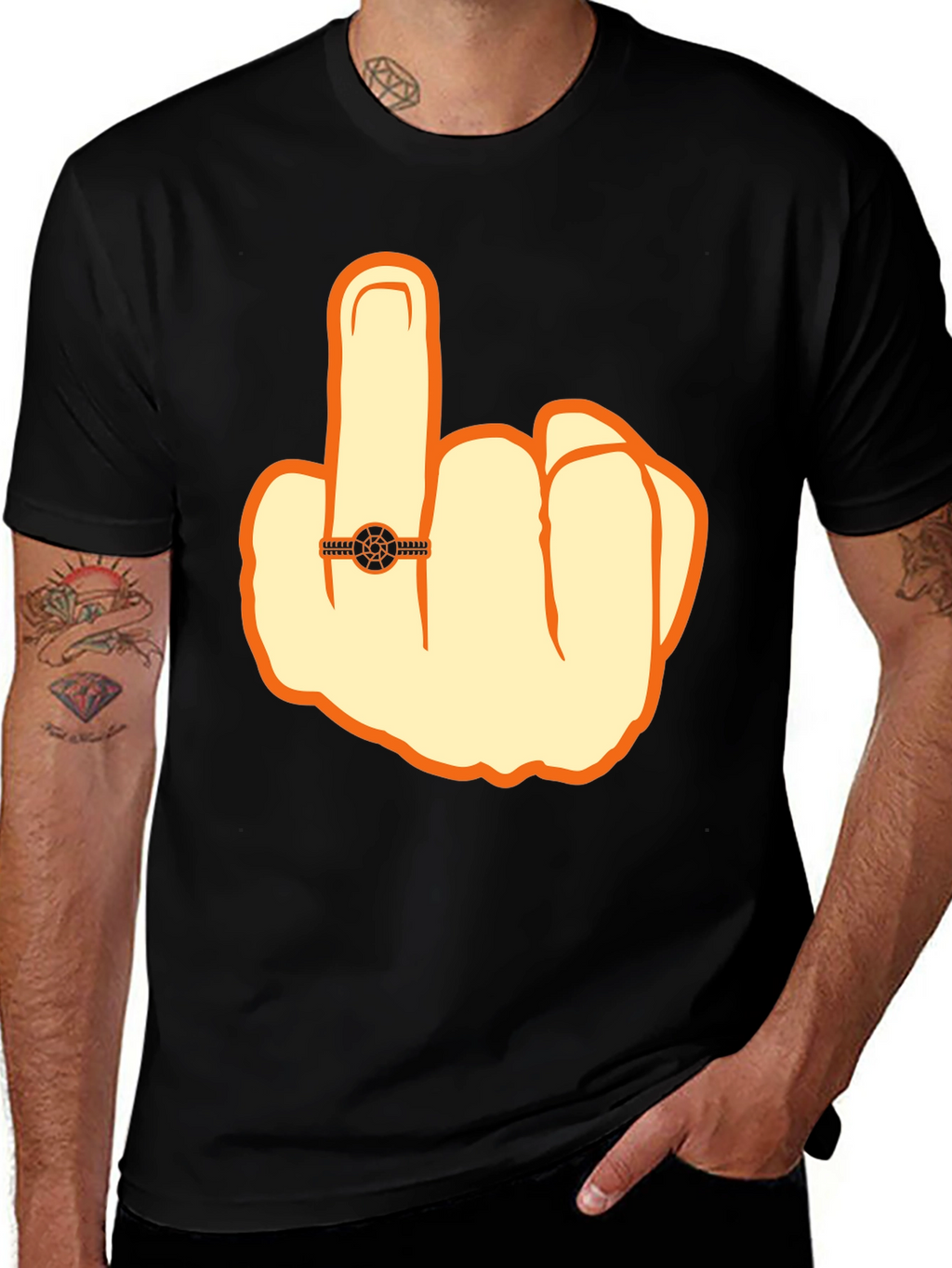 Humorous Middle Finger Graphic Tee
