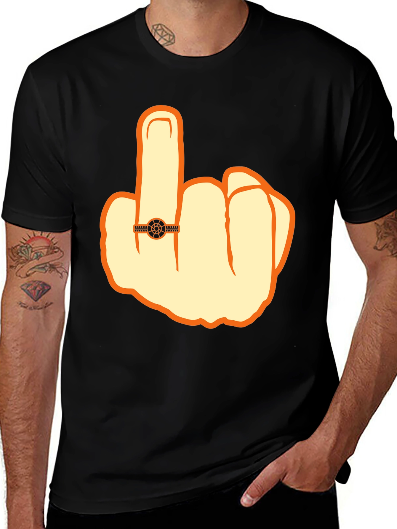 Humorous Middle Finger Graphic Tee