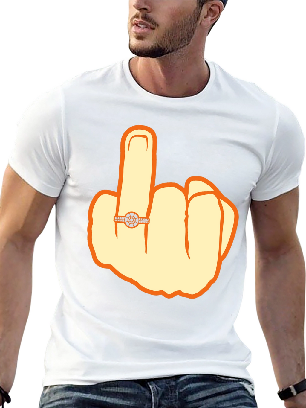 Humorous Middle Finger Graphic Tee