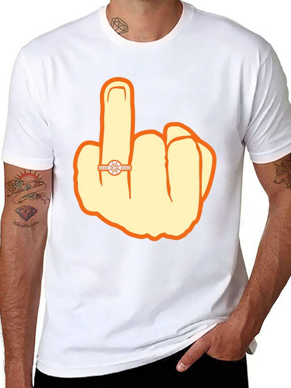 Humorous Middle Finger Graphic Tee