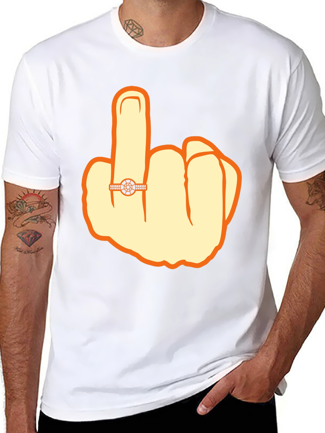 Humorous Middle Finger Graphic Tee