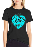 Her Better Half Black T-Shirt - Couples Matching Design