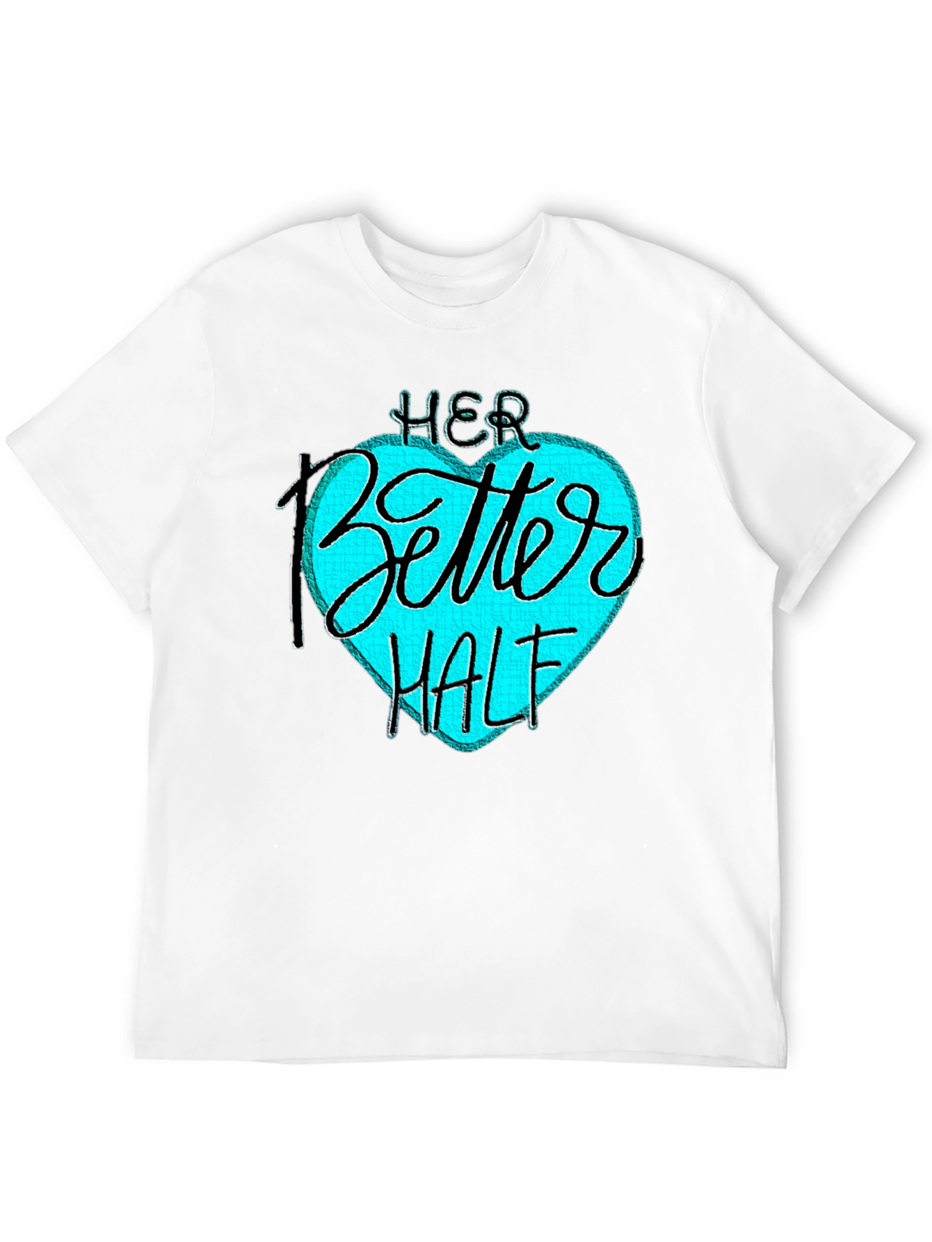 Her Better Half Black T-Shirt - Couples Matching Design