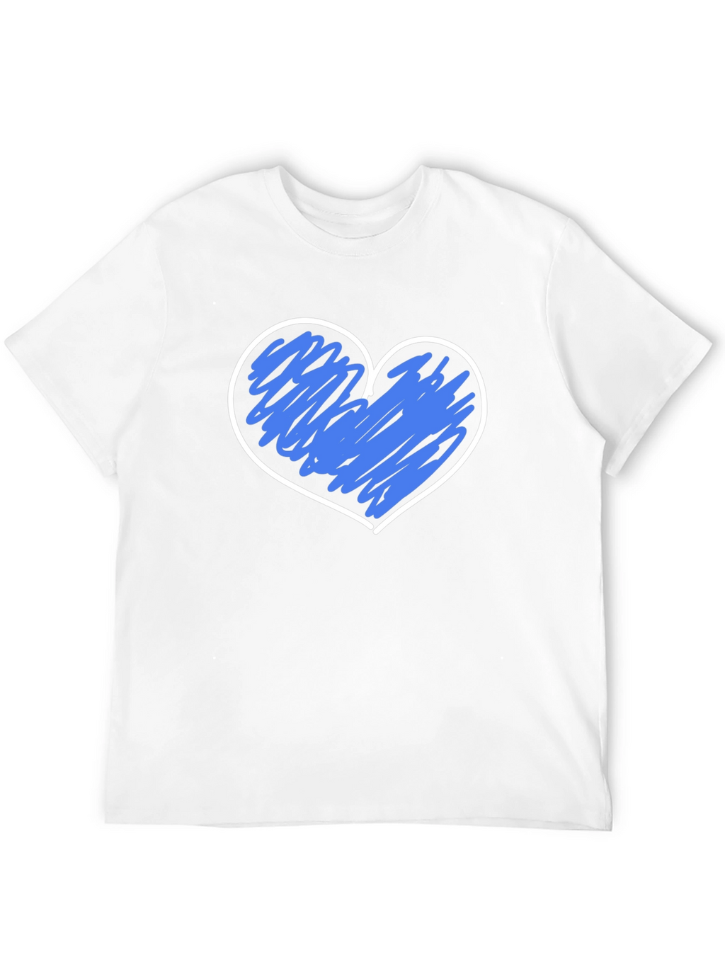 Heart Scribble Graphic T-Shirt - Black Crew Neck
