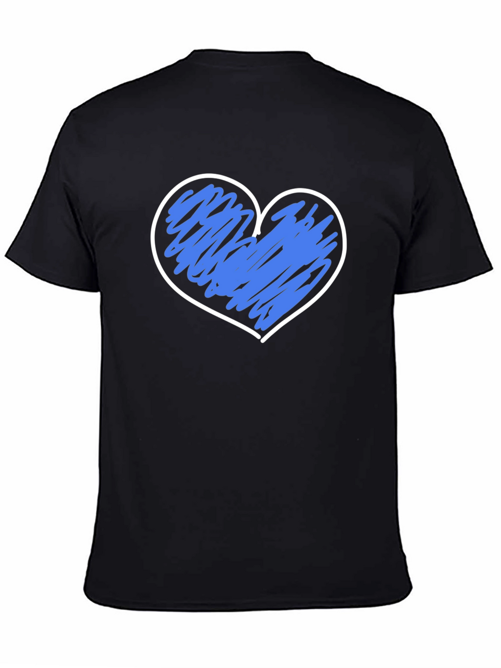 Heart Scribble Graphic T-Shirt - Black Crew Neck