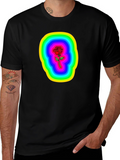 Rainbow Rose Graphic Black T-Shirt
