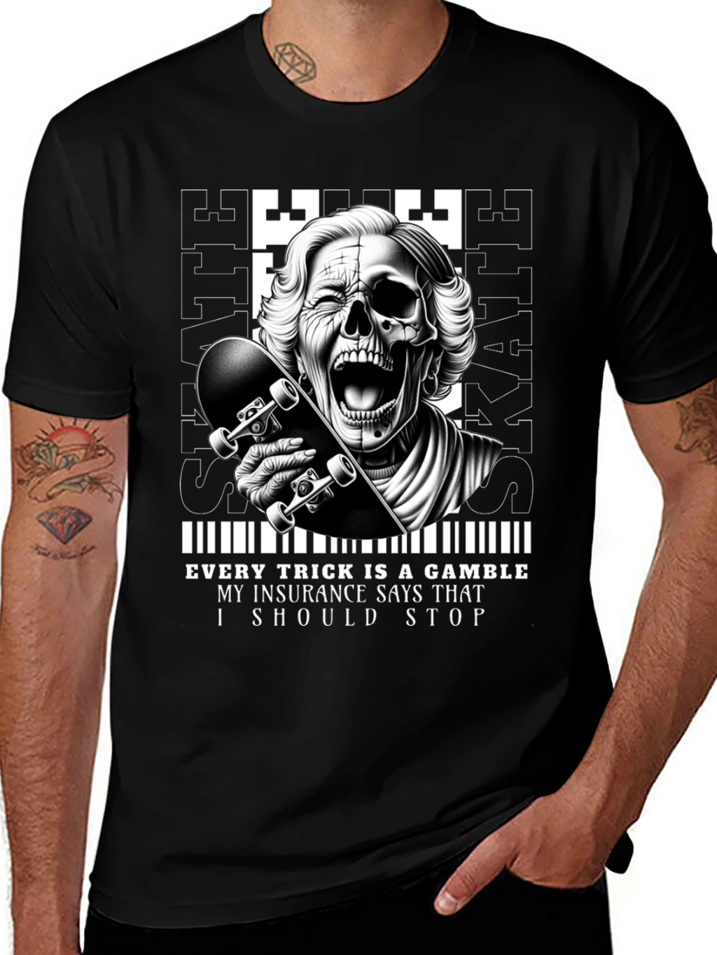 Skaters Gamble Graphic Tee - Unique Design