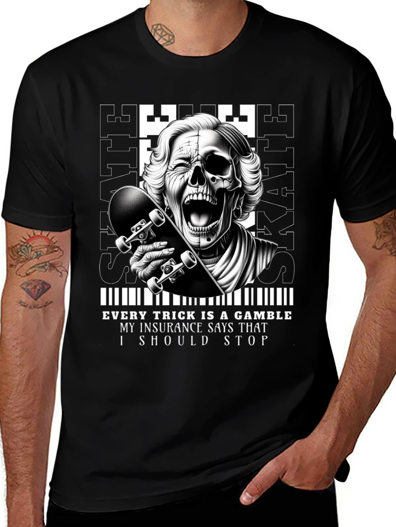 Skaters Gamble Graphic Tee - Unique Design
