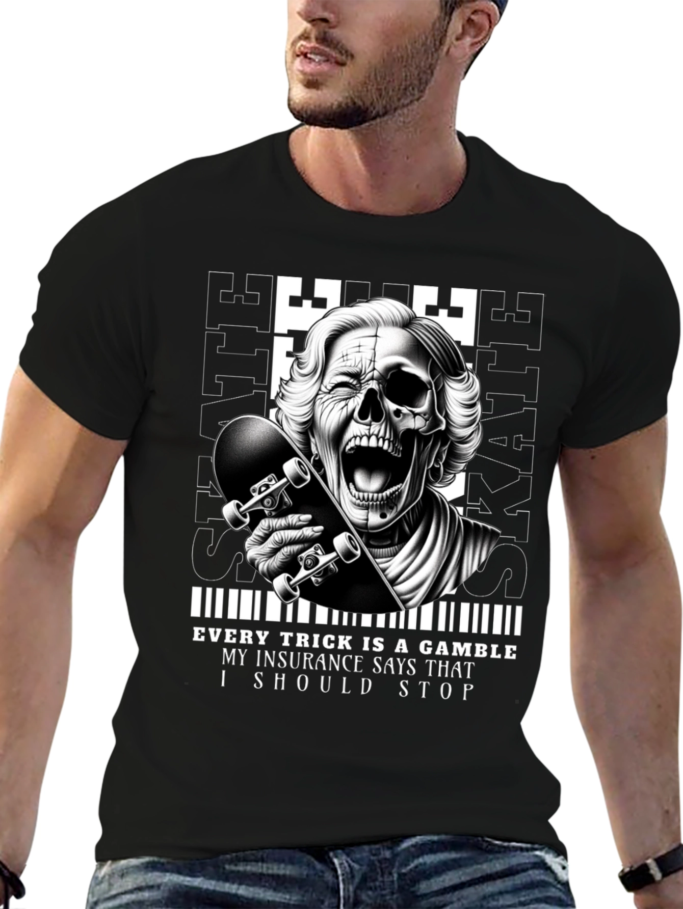 Skaters Gamble Graphic Tee - Unique Design