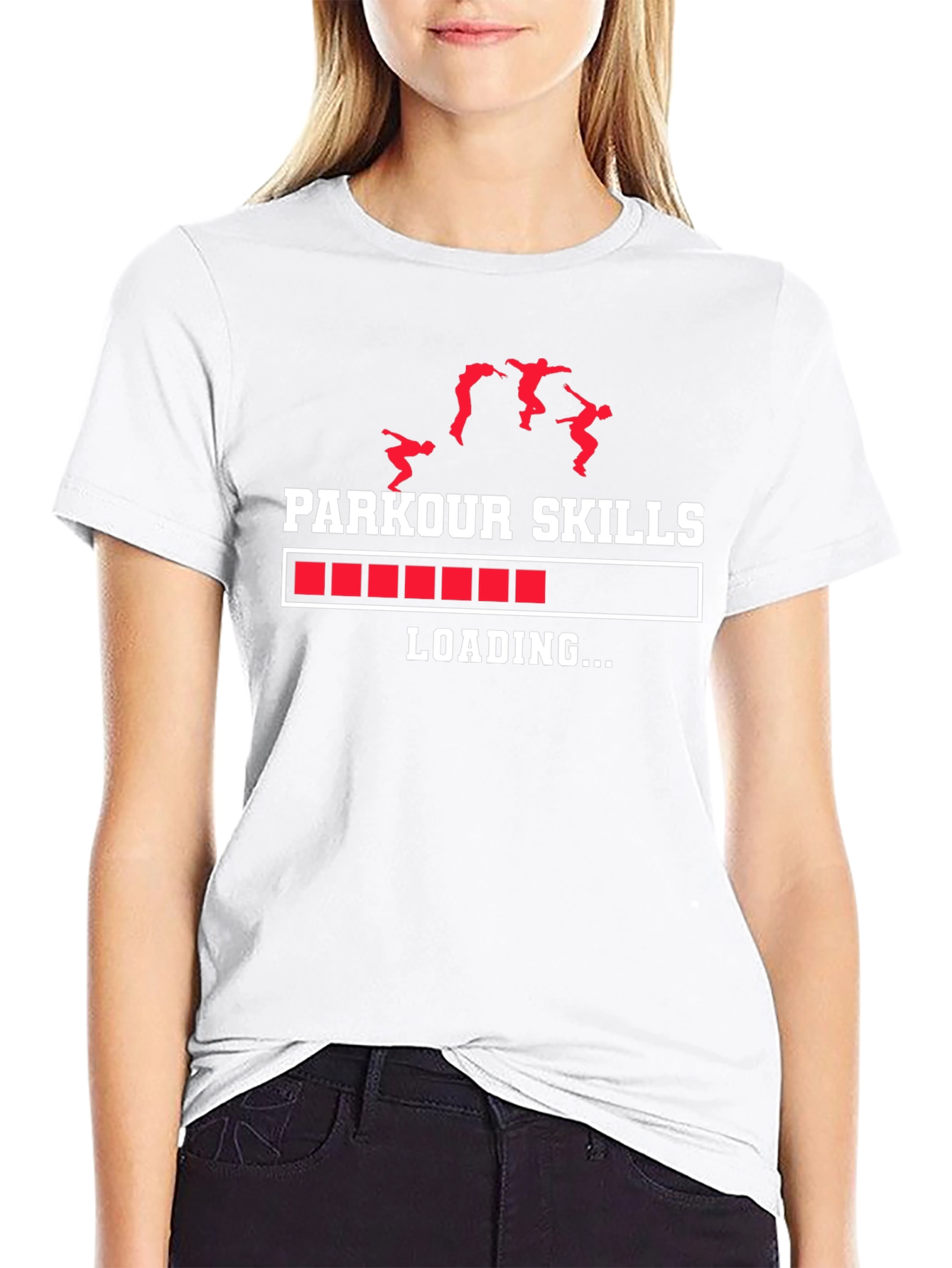 Parkour Skills Loading Graphic Tee - Black Cotton