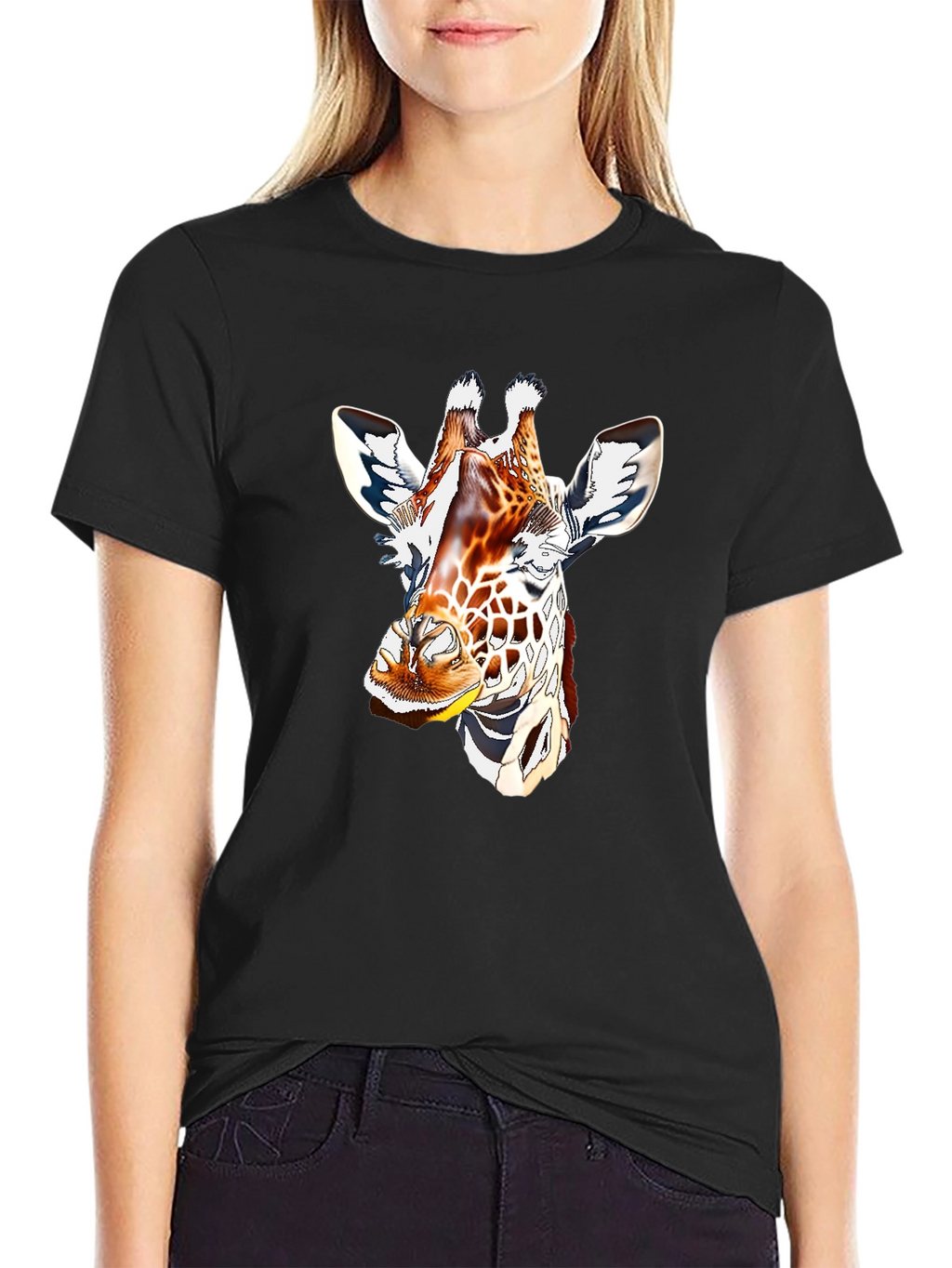Giraffe Graphic Tee - Mens Black T-Shirt