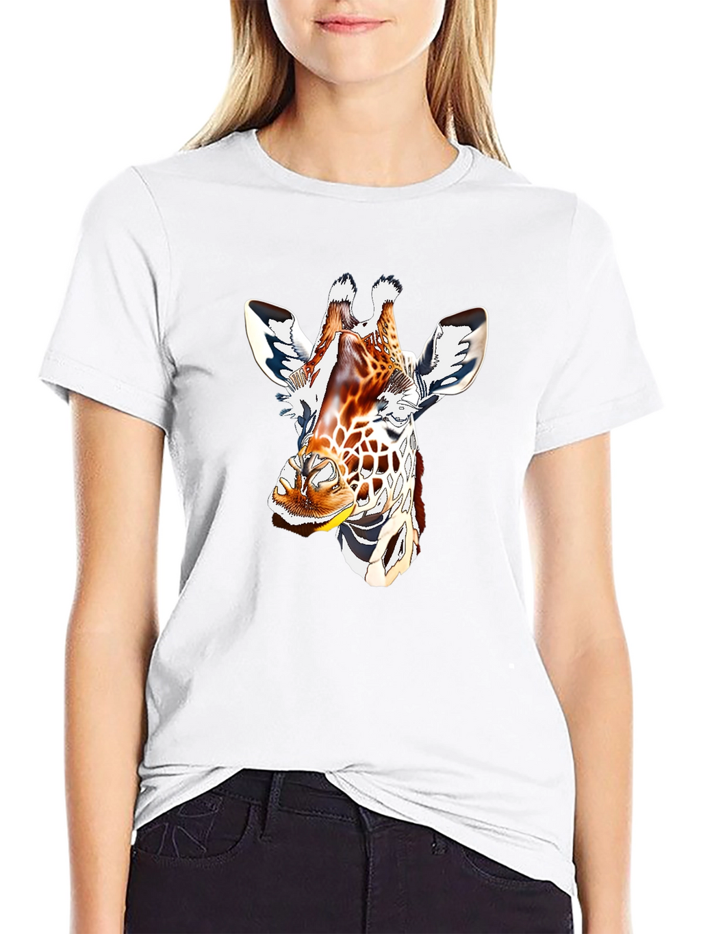Giraffe Graphic Tee - Mens Black T-Shirt