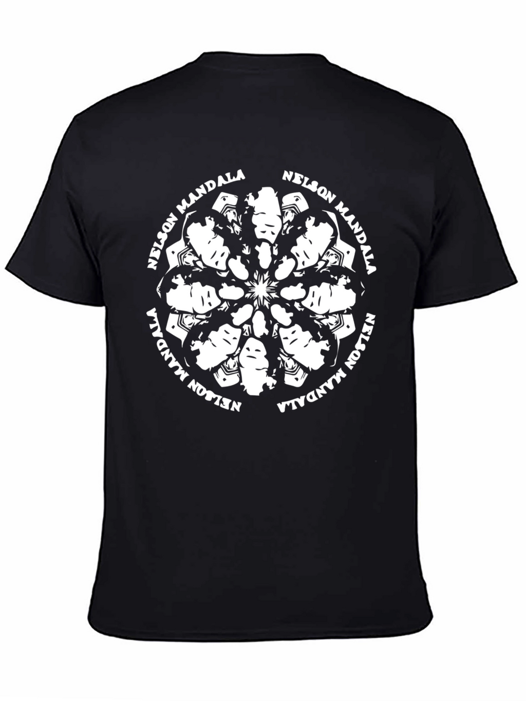 Nelson Mandela Mandala Graphic Tee - Black Cotton T-Shirt