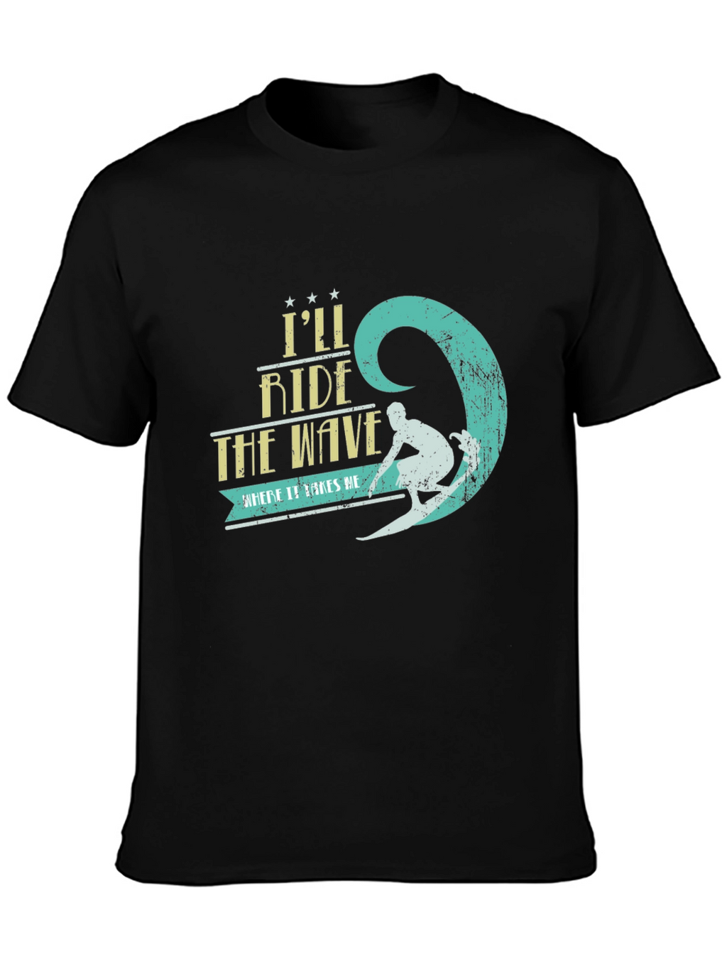 Ride the Wave Graphic T-Shirt - Surfer Design
