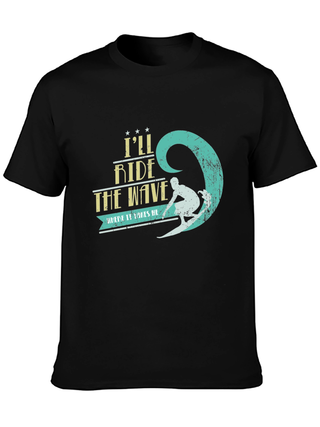 Ride the Wave Graphic T-Shirt - Surfer Design
