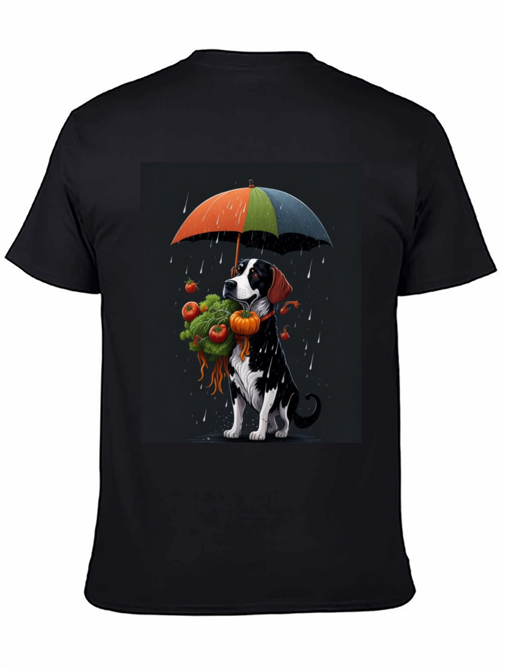 Dog Umbrella T-Shirt - Artistic Graphic Tee