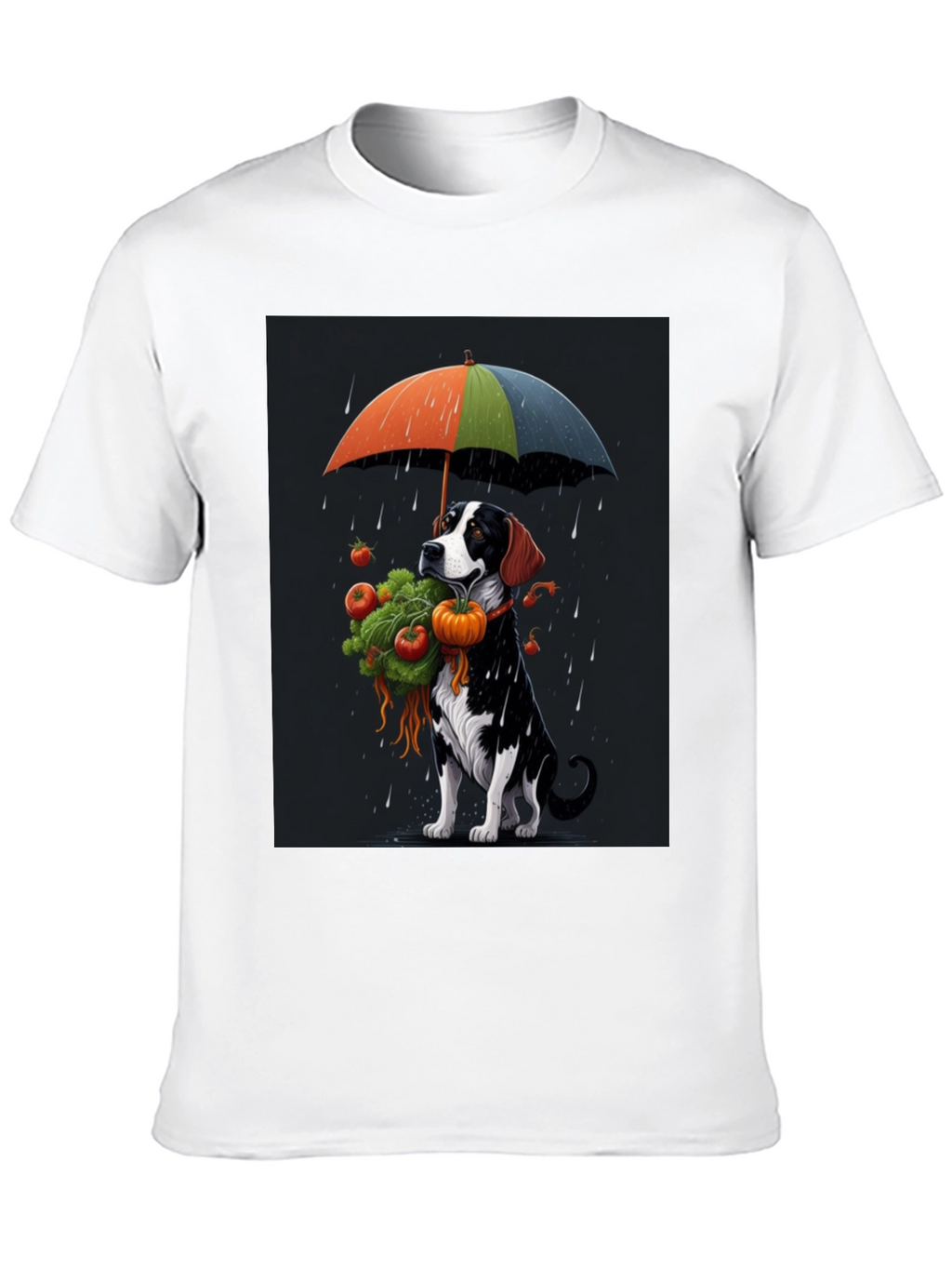 Dog Umbrella T-Shirt - Artistic Graphic Tee
