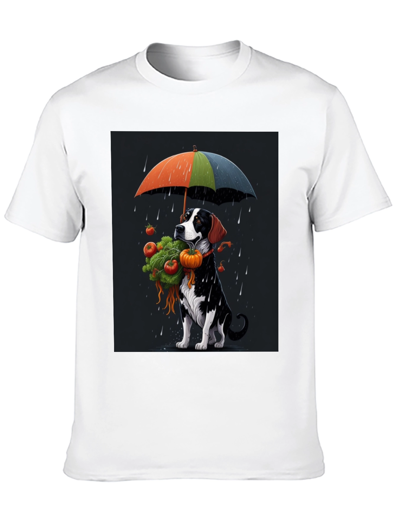 Dog Umbrella T-Shirt - Artistic Graphic Tee