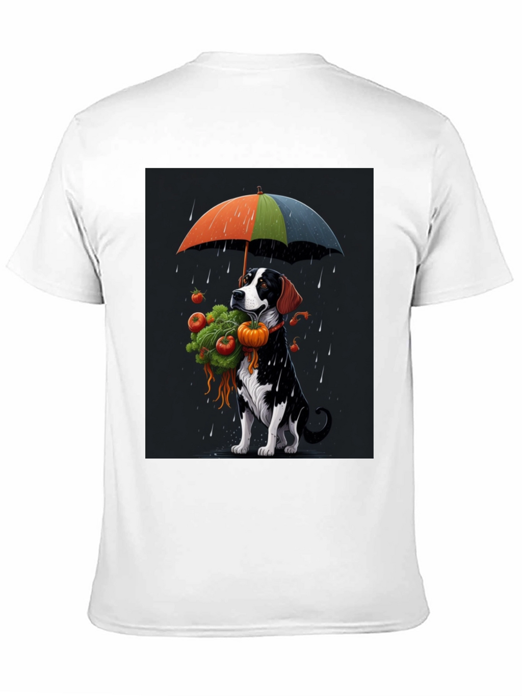 Dog Umbrella T-Shirt - Artistic Graphic Tee