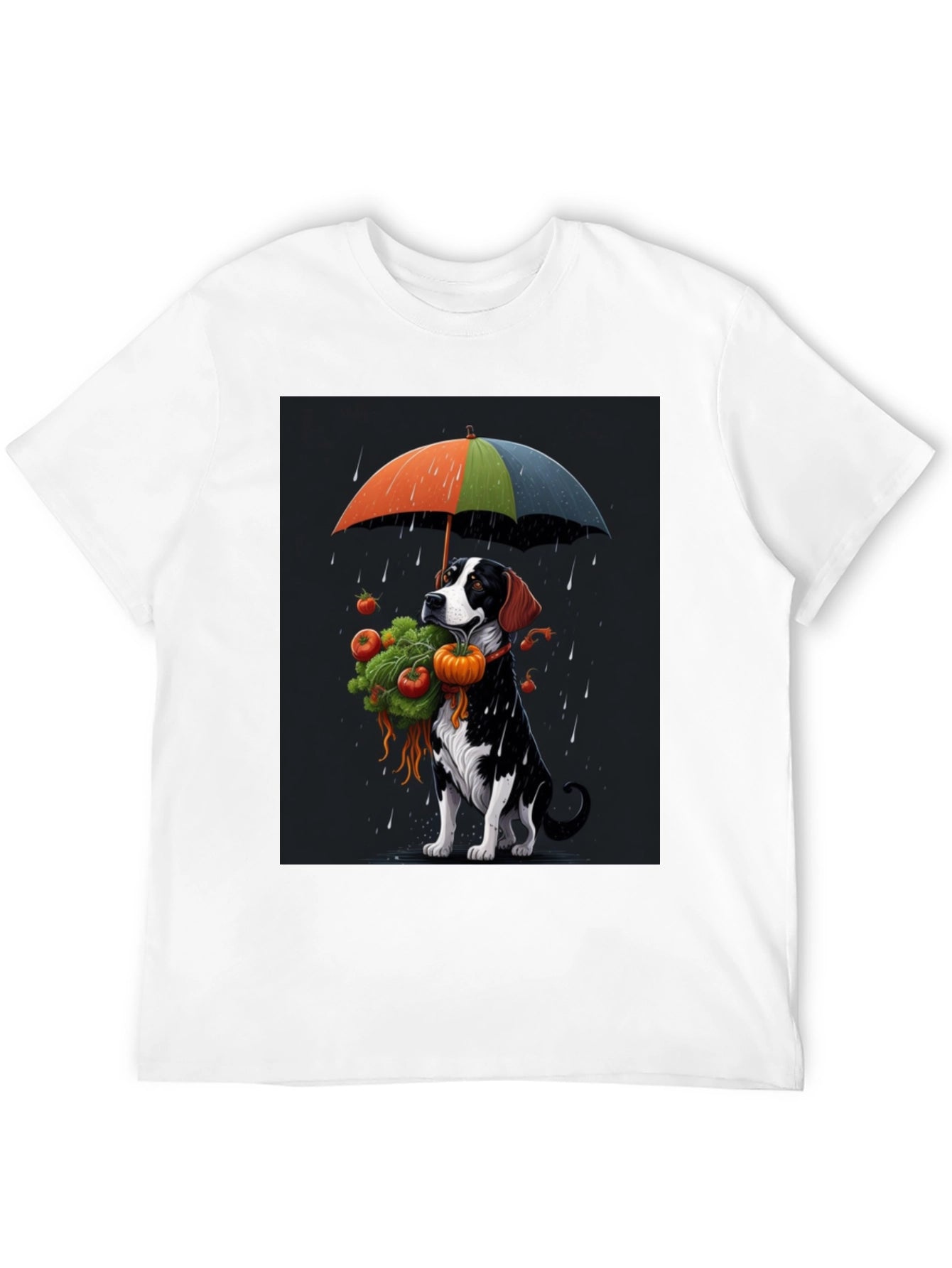 Dog Umbrella T-Shirt - Artistic Graphic Tee