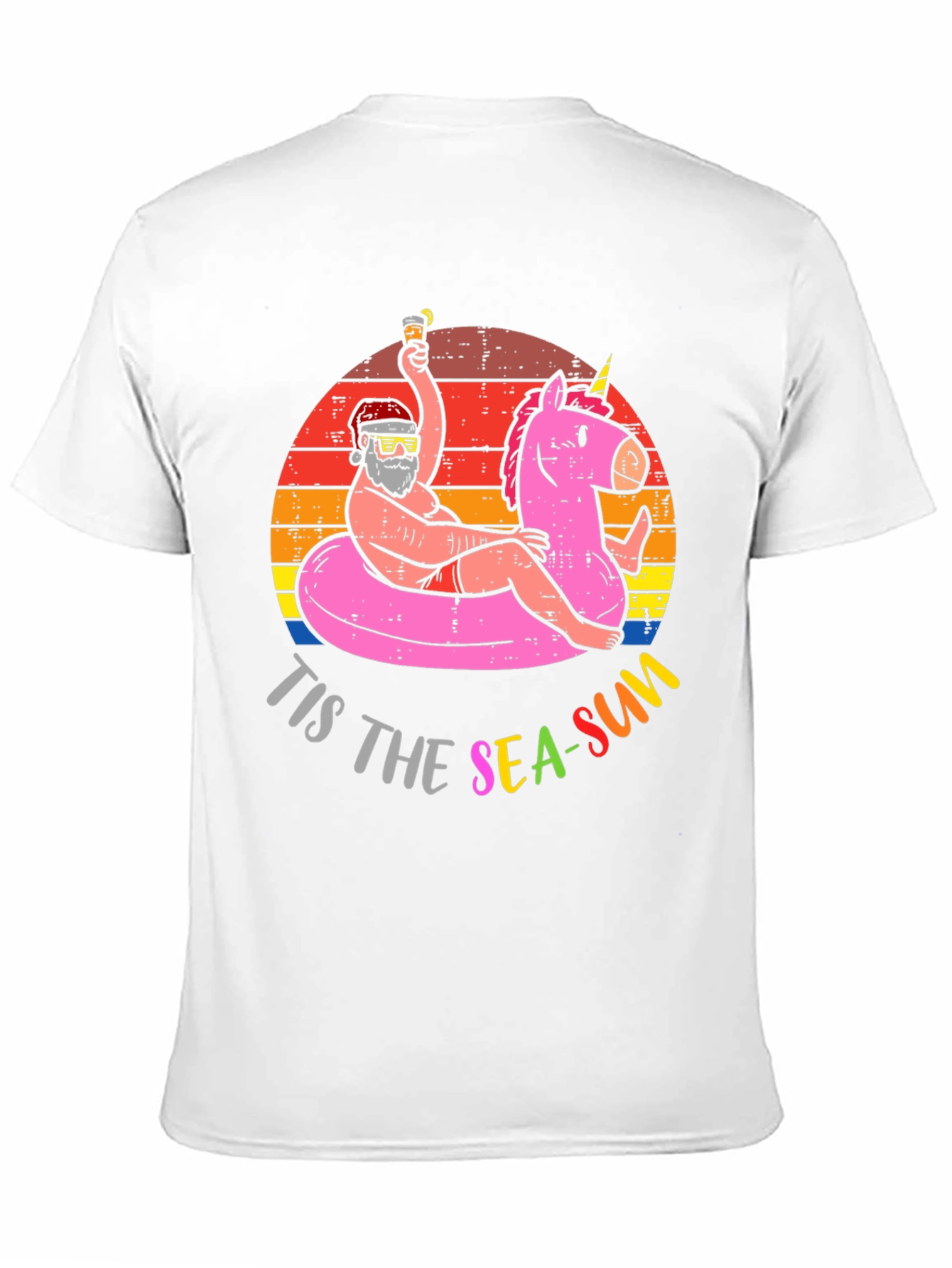 Tis The Sea-Sun Santa Unicorn T-Shirt