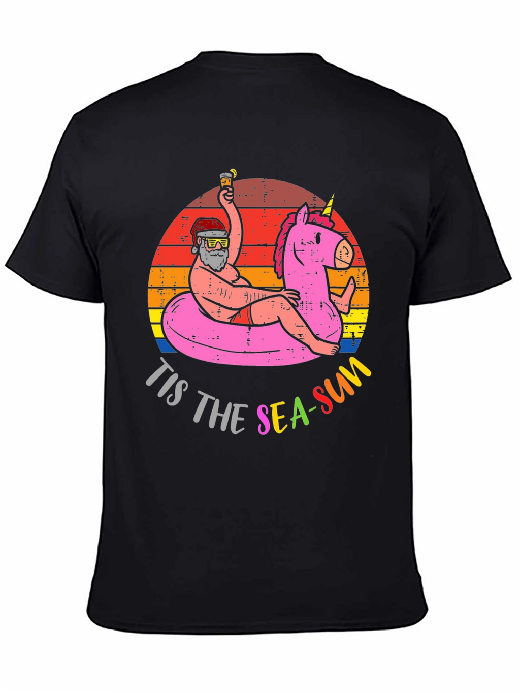 Tis The Sea-Sun Santa Unicorn T-Shirt