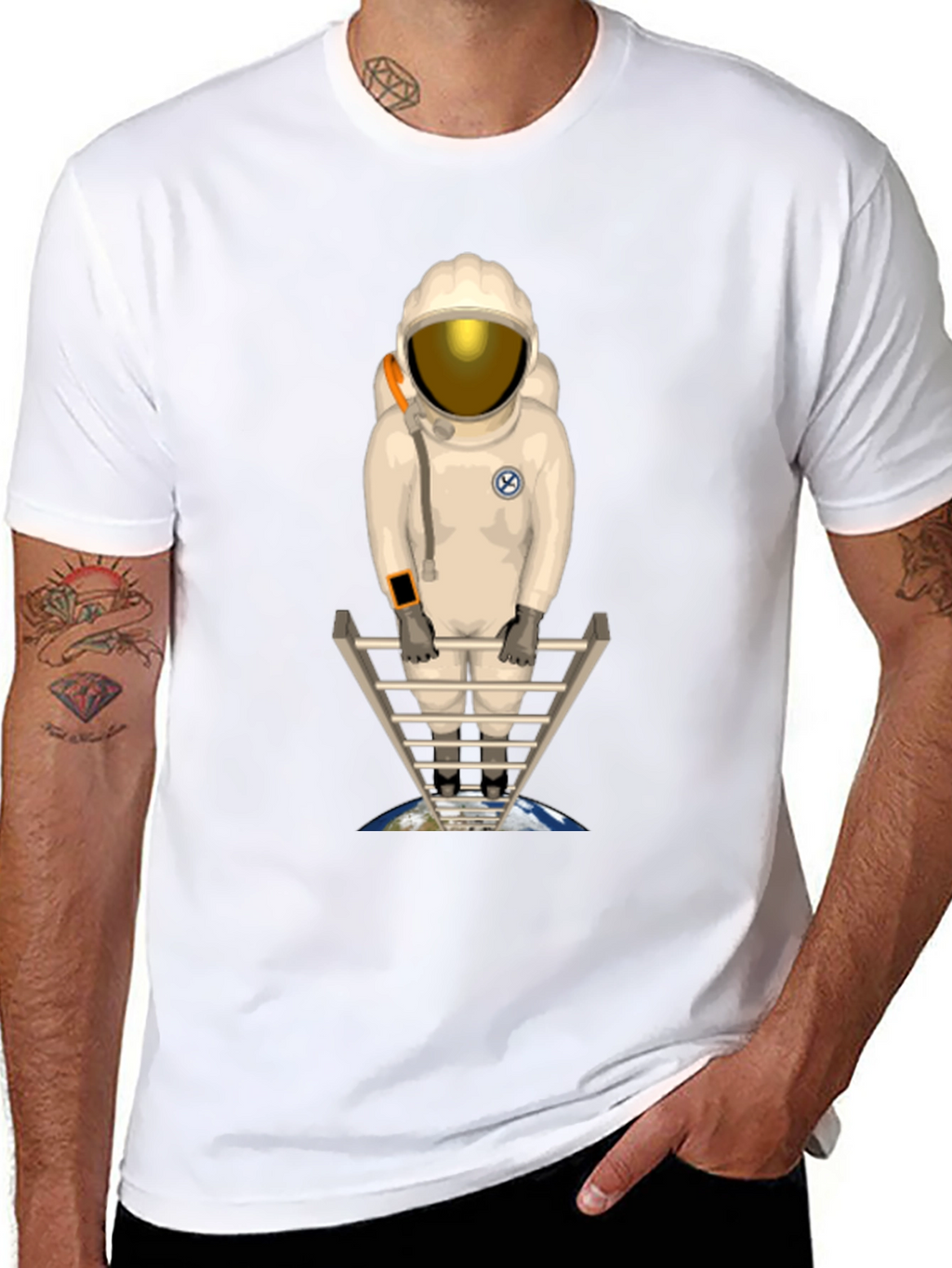 Astronaut on Ladder T-Shirt
