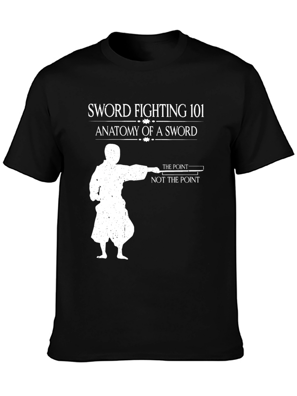 Sword Fighting 101 Black T-Shirt