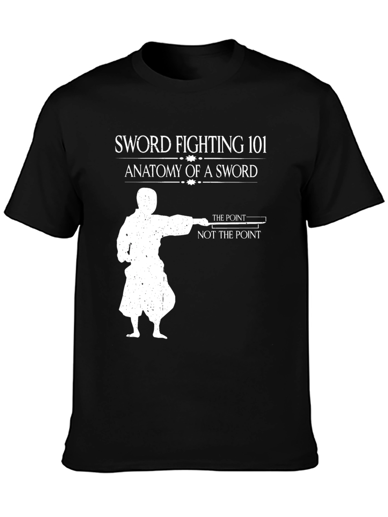Sword Fighting 101 Black T-Shirt