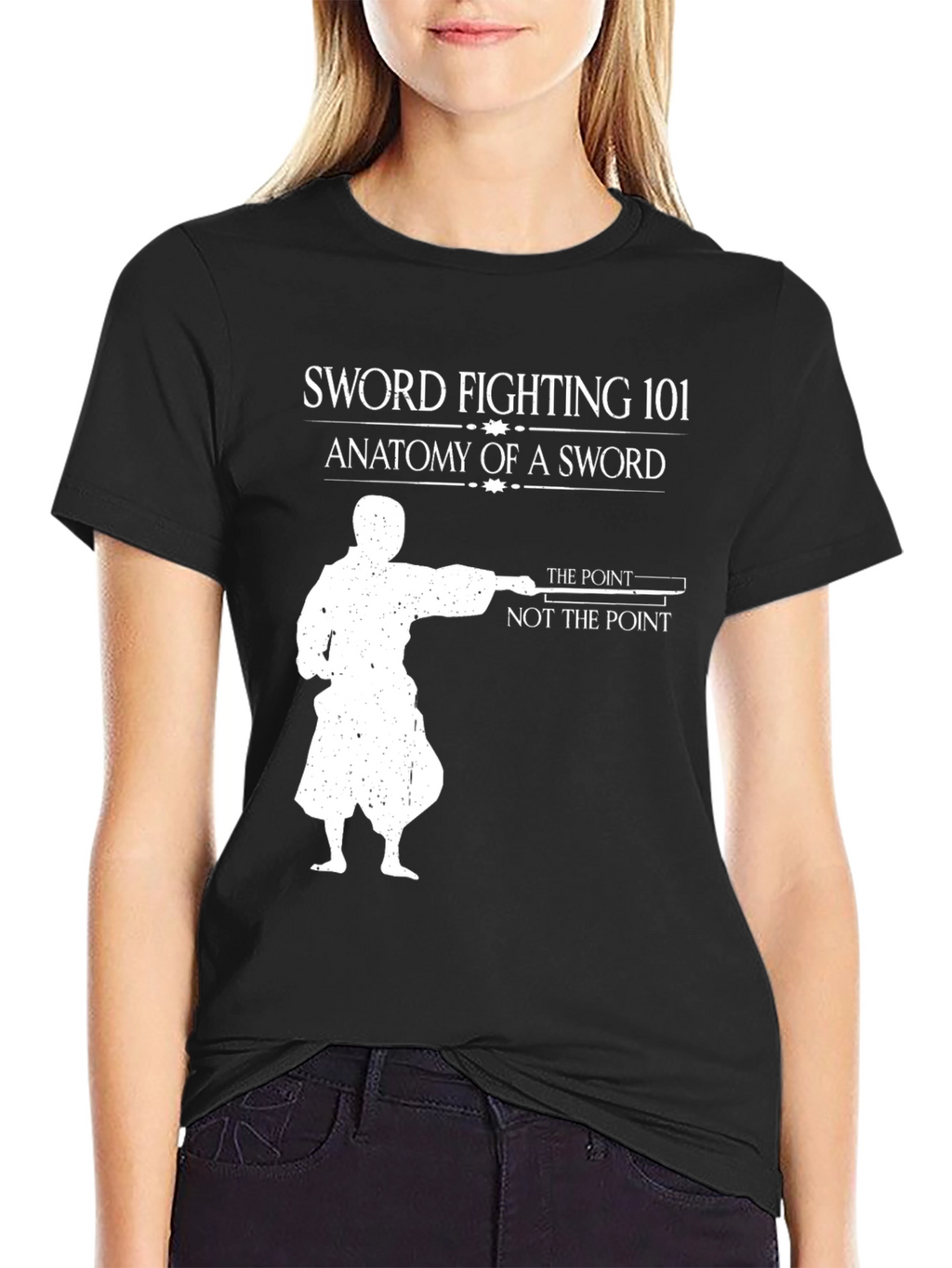 Sword Fighting 101 Black T-Shirt