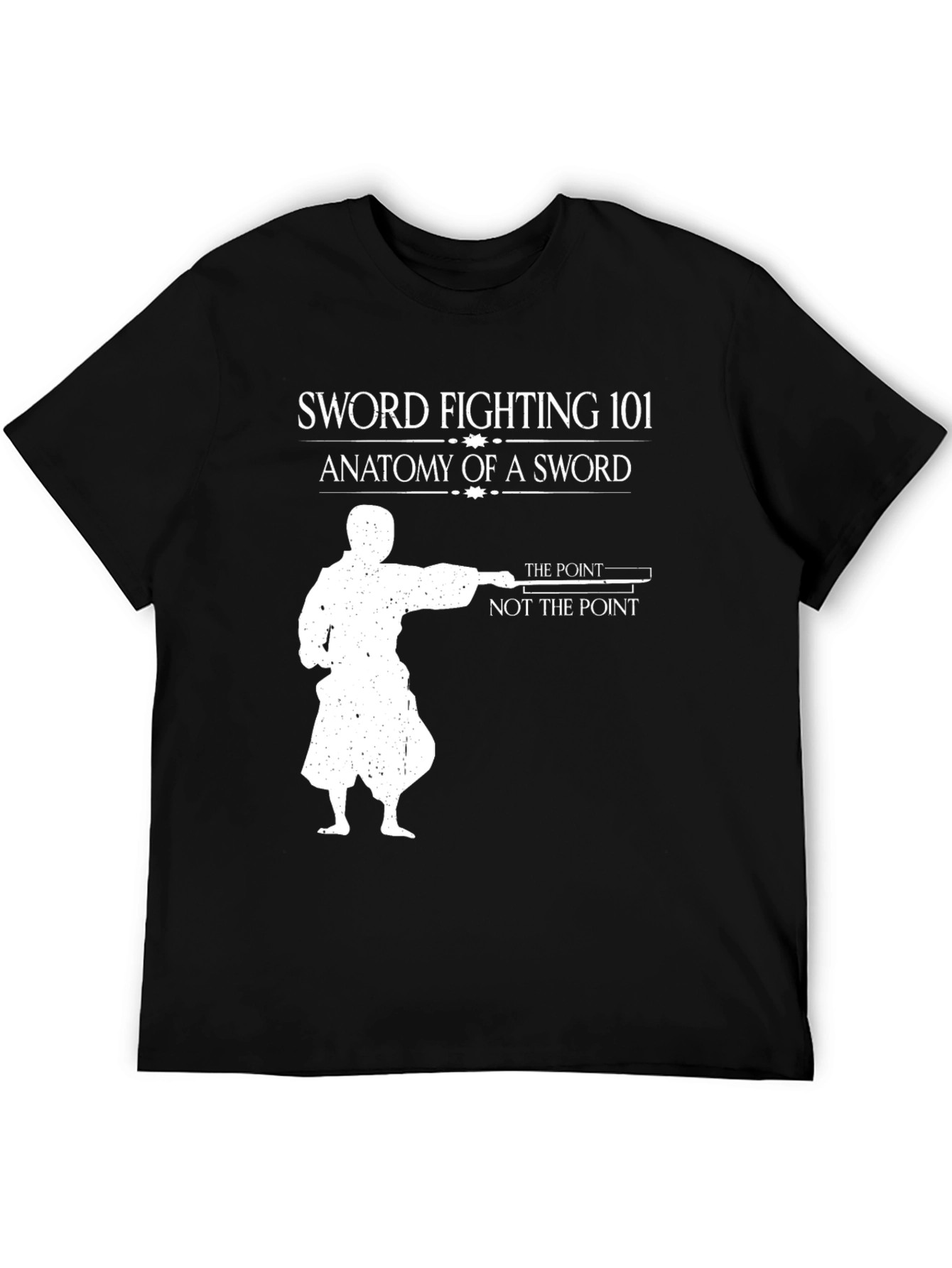 Sword Fighting 101 Black T-Shirt