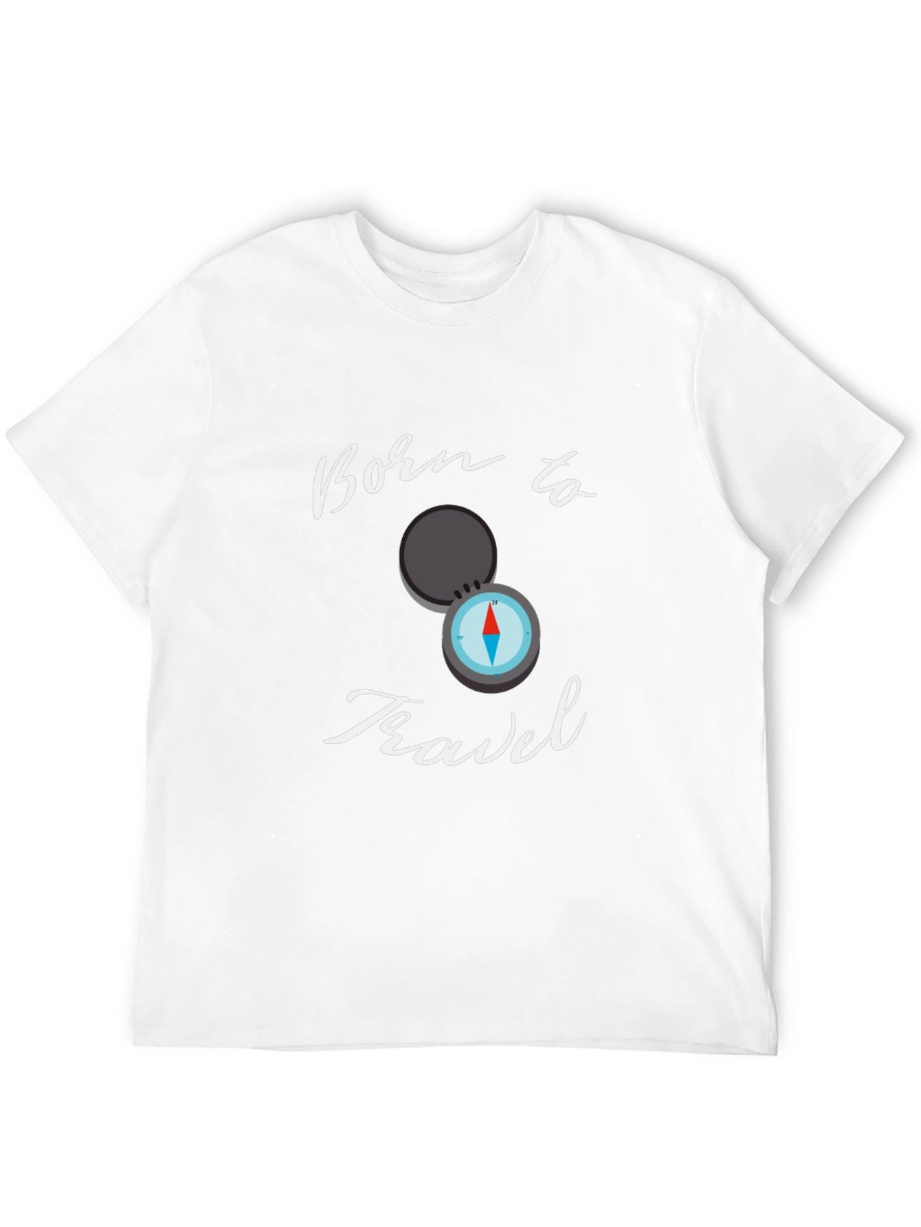 Born To Travel Black T-Shirt Compass Graphic Design